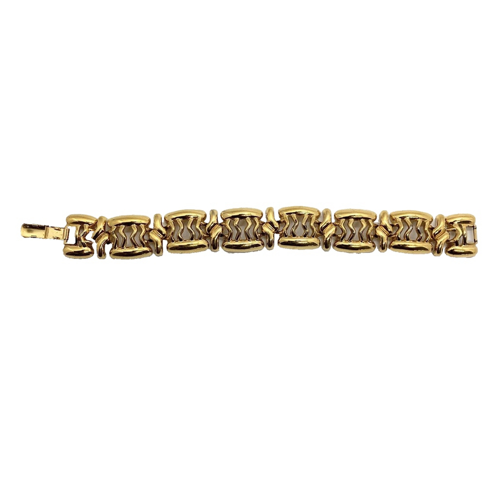 Vintage Monet Gold Tone Chunky Link Statement Bracelet - Picture 3 of 6